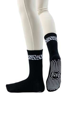 Image of Non-Slip Pilates Socks for Women with Grips - Barre, Yoga, Workout, Studio Grip Socks - Toeless, Breathable, Anti-Skid