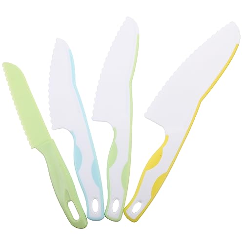 CIYODO Boys and Girls -friendly Knife Set 4pcs Fruit Cutters Safe Knife for Toddlers Grape Cutter Fruit Chopper Vegetable Chopper Portable