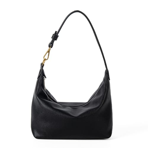 Fashionable Bucket Bag for Women and Girls PU Leather Shoulder Purse Armpit Handbag Winter Underarm Bags, Black, 21x9x26cm