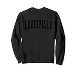 Vintage Louisville KY Distressed Black Varsity Style Sweatshirt