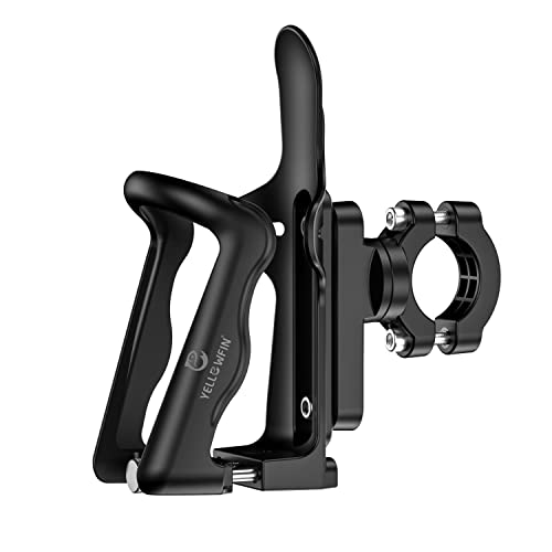 Yellowfin Bike Cup Holder, Motorcycle Water Bottle Holder 360° Rotation Adjust Bicycle Handlebar Water Bottle Cages, Expandable Design Drink Holder for Bicycle, Motorcycle, ATV, Stroller & Wheelchair