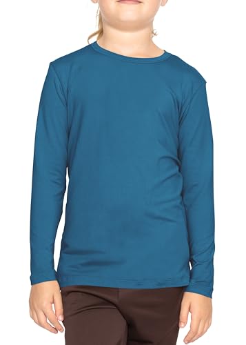 Image of Shirts for Girls Long Sleeve Crew Neck Top, Hoodie or 3 /4 Sleeve Soft Stretch Kids Lightweight Size 2-16