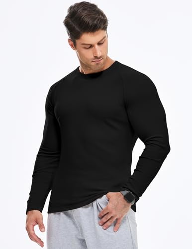 JMIERR Long Sleeve Thermal Fleece Shirts Fall Fashion 2025 Crew Neck Casual Basic T-Shirts4