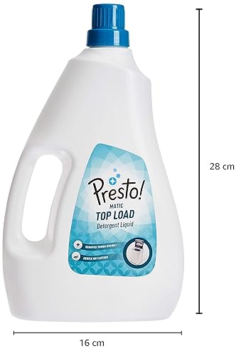 Amazon Brand - Presto! Matic Top Load Liquid Detergent | 2 Litre | Removes Tough Stains | Gentle On Clothes | Protects Fabric Color | Bleach-Free & Phosphate-Free