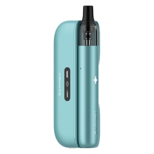 For Smok Airmate Kit PCC Batterie 3000 mAh 15 W (Cyan) [Power Bank 2500 mAh + AIRMATE Pen Vape 500 mAh] 2 ml Cartouche Airpen Pod Meshed 0,8 Ω Avec filtre...