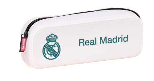 safta Real Madrid EQUIPACIÓN 26/27 - Trousse carrée en silicone, idéale pour les enfants d'âge scolaire, confortable et polyvalente, qualité et résistance, 18,5 x 5,5 x 7,5 cm