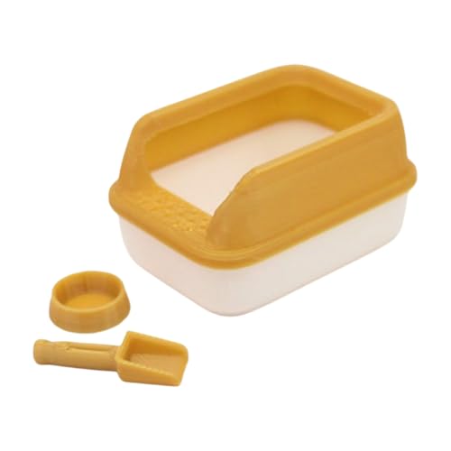 教育ドールハウス ペット プレイセット ボウル シャベル ドールハウス 1:12 スケール リアルな用品 モデル プレイセット ミニチュア 猫 トイレ