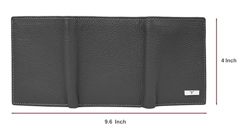 Image of URBAN FOREST Travis Grey Leather Wallet for Men