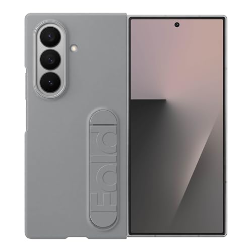 Image of Samsung Galaxy Z Fold7 Silicone Phone Case, Protective Cover with Stand, Secure Grip, Soft, Comfortable Design, US Version, Gray
