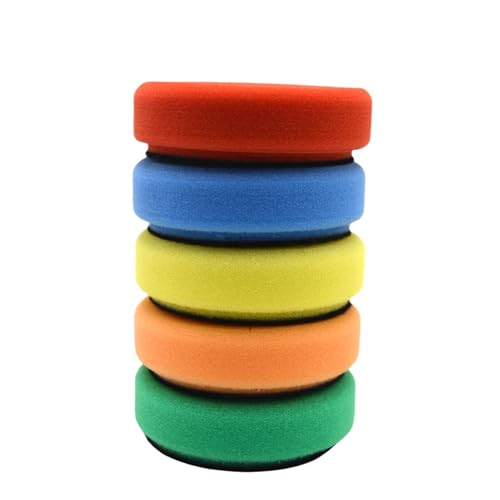 BLINGOBLING 5Pcs 3Inch Buffing Sponge Pads Kit for Buffer Polisher, Cutting, & Car Polish Pads Premium Hook & Loop Buffing Polishing Pads Kit, 3inch Cutting Pads for Car Buffer Polisher Polishing