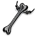 Drachensilber Knochen Schmuck Anhänger aus Horn, Gothic Schmuck, inkl. schwarzem Textilband, 6cm lang