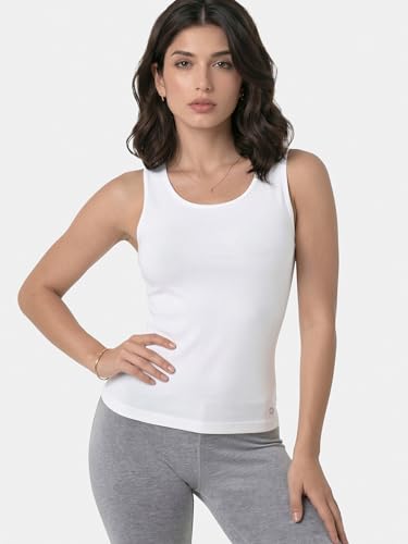 Image of Enamor E025 Essentials Stay New Slim Fit Soft, Naturally Breathable Cotton Fabric Tank Top For Women