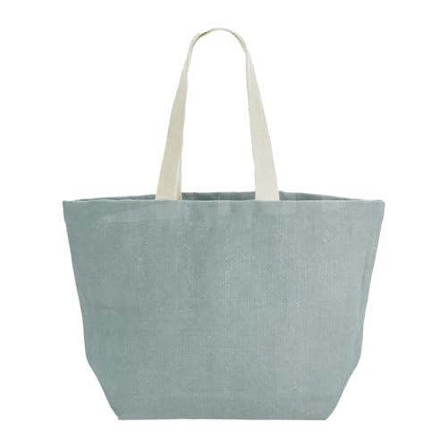 Westford - Soft Washed Jute Beach Bag - Duck Egg Blue Jute Tote bag - Bag for men & for women - One Size travel bag, gym bag & tote barrel bag