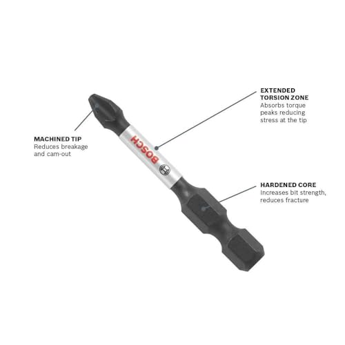 Image of BOSCH ITPH135B 10-Pack 3-1 /2 In. Phillips #1 Impact Tough Screwdriving Power Bits