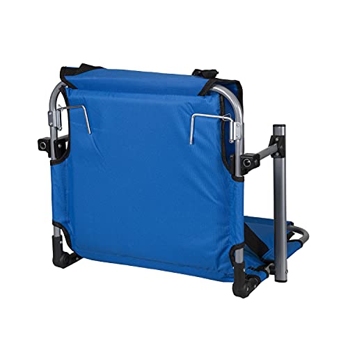 Stansport Tubular Frame Folding Stadium Seat With Arms - Blue/Tan (G-8-50) #TOP2