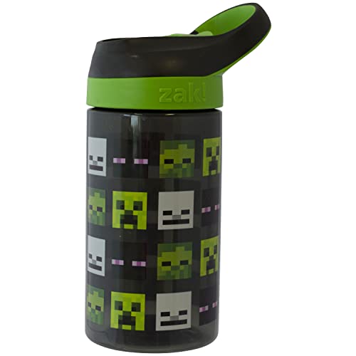 Minecraft Atlantic All Mob Heads Drinks Bottle | Eco Freindly BPA-free Plastic School Water Bottle with Removable straw, spills Proof | fan | Officially Merch 450ML