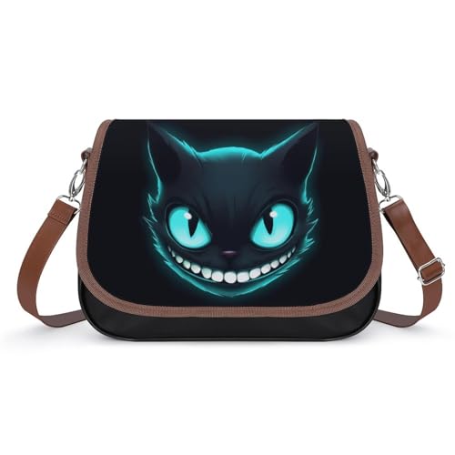 Dark Night Scene Digital Art Cat Crossbody Shoulder Messenger Women Bag Pu Leather Office Work Business for Handbag Crossbody Bag