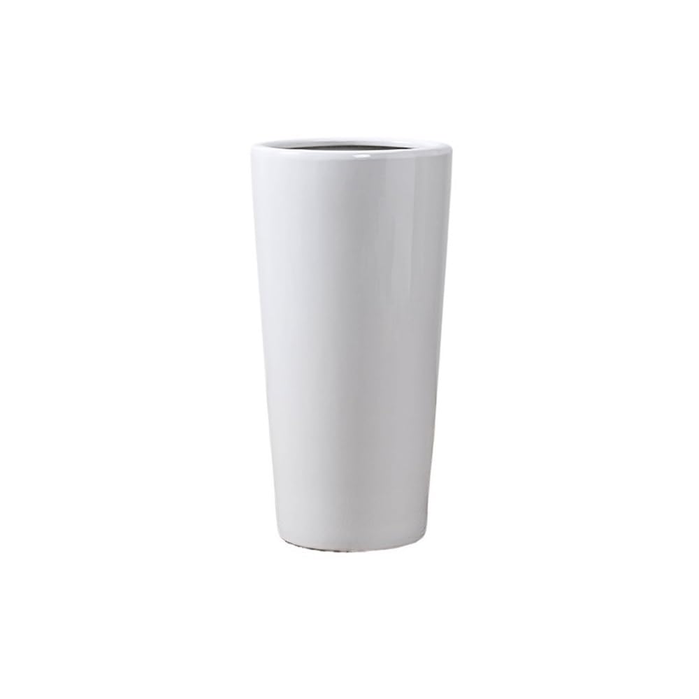 Doniczki Ceramiczna doniczka z otworem drenażowym, do użytku wewnątrz i na zewnątrz, stojąca, duża, biała(M)