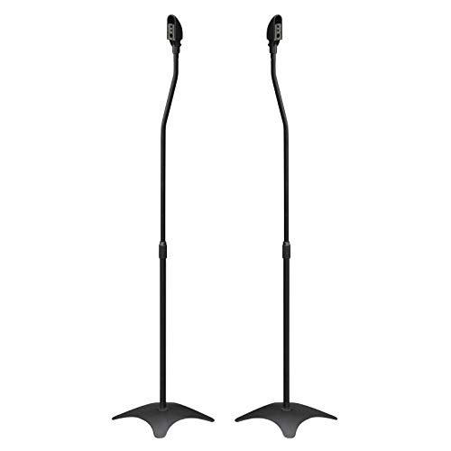 Pair of Black Selby Speaker Stands for Rear Surround Sound Satellite Speakers