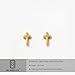 MUMREUES Gold Earrings for Women 14K Gold Plated Cross Stud Earring Dainty Minimalist Simple Small Earrings Jewelry Gift for Her