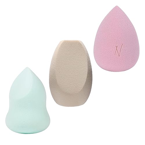 Nanshy Beauty Blenders for full cover foundation & concealer, 3 Pack, Multi