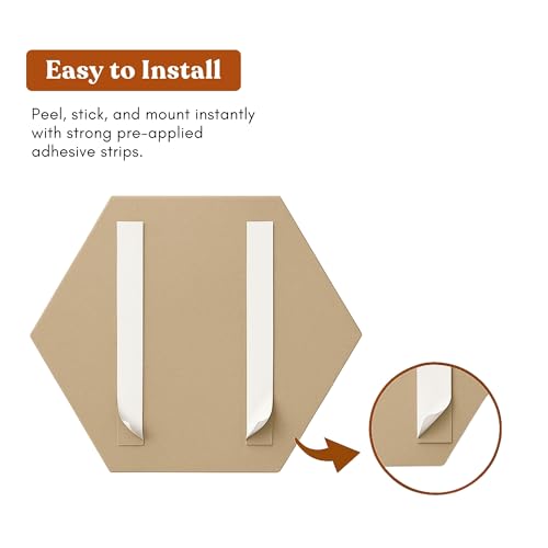 Image of MMT Acoustix PinFelt Hexagon Bulletin Board - Set of 7 12x12 inch Felt Office Pin Board Tiles for Notes Reminders & Work Organisation Self-Adhesive, Pin-Friendly, Acoustic Panels for Wall (Sand)