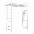 Dura-Trel Bakersfield 28 by 72 by 82 Inch Heavy Duty Weather Stabilized PVC Vinyl Outdoor Garden Arbor with Ground Anchors, White