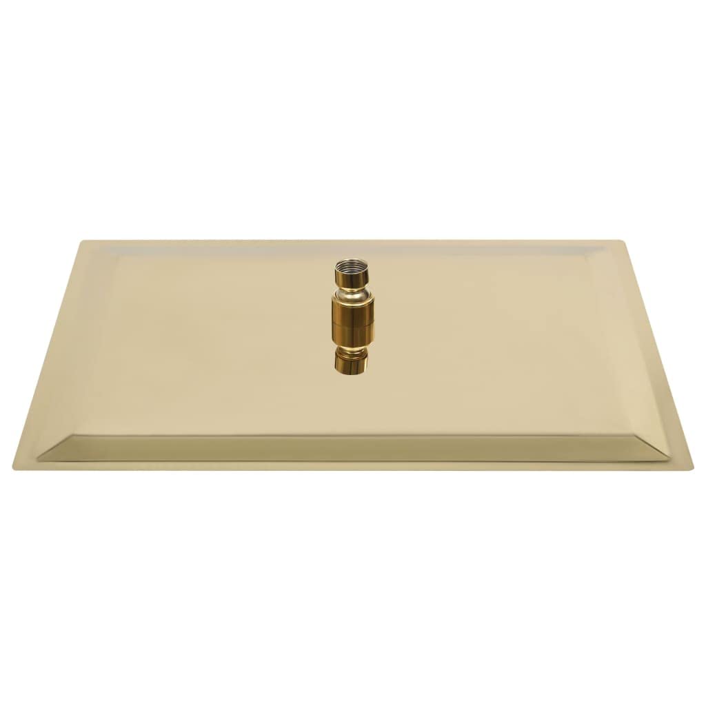 Ducha de lluvia de acero inoxidable, 40 x 30 cm, rectangular, dorado, con 192 boquillas, alcachofa de ducha de lluvia, cabezal pulverizador antical, para baño, cabina, montaje en pared o