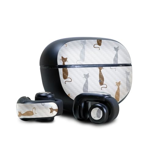 Image of Carbon Fiber Skin Compatible with Bose Ultra Open Earbuds - Cat Lady - Premium 3M Vinyl Protective Wrap Decal Cover - Easy to Apply | Crafted in The USA by MightySkins