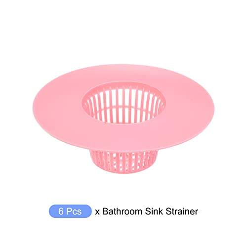 Colador para lavabo de baño plástico rosa 6 piezas miniatura 5
