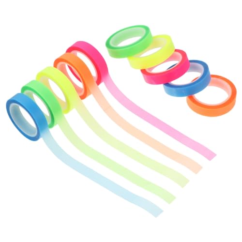 WEKAMOS 20ロール 防水透明蛍光読書ハイライトテープ巻 カラーテープ付箋 教師向け読書補助 文章注釈用ブックステッカー