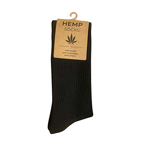 Hemp High Performance Black Crew Socks