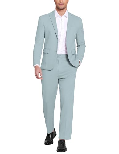 COOFANDY Men's Suits 2 Piece Slim Fit Suit Set 2 Button Lightweig...