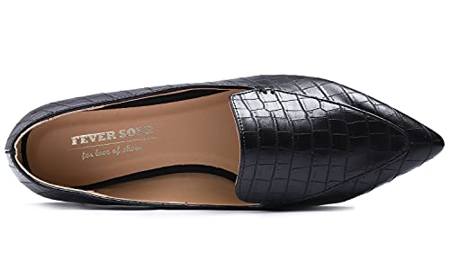 Image of FEVERSOLE Women's Loafer Flat Pointed Fashion Slip On Comfort Driving Office Shoes