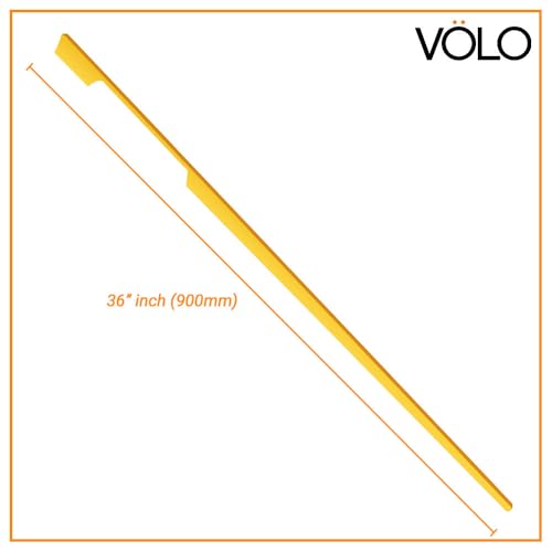Image of VOLO Aluminium Wardrobe Handle - Elegant Pull Handle for Wardrobe Doors, Cabinet Doors, and Drawers in Kitchen, Office, and Bedroom (Pack of 2 Pieces) (SAC-40 Gold 36 Inch (900mm))