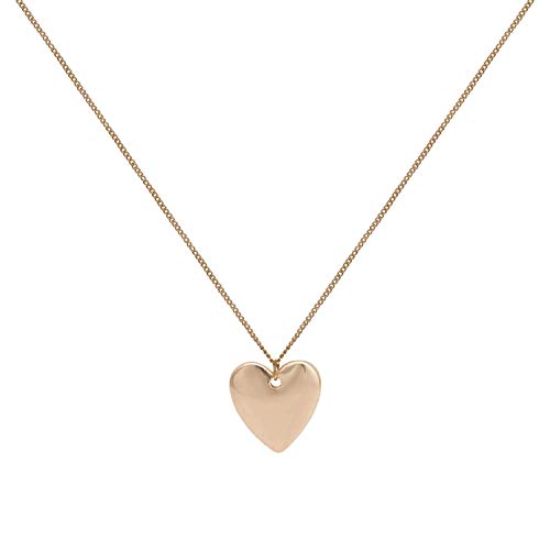 Preisvergleich Produktbild Caramel Jewellery London Einzel-Herz-Charm-Halskette 18ct vergoldet kurz 38cm