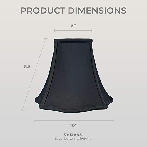 Image of Royal Designs, Inc. Fancy Square Bell Lamp Shade, 4 x 10 x 8.5, Black (BSO-702-10BLK)