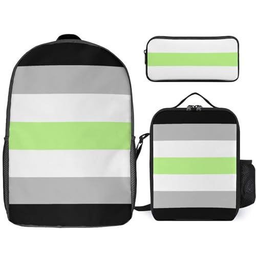 Agender Flag Large Travel Backpacks Carry on Backpack Weekender Bag with 2 Storage Pockets for Men And Women