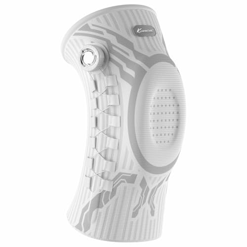 Kuangmi Kniebandage mit Drehknopf (verstellbar) - Für Schmerzlinderung Sport Gelenkrehabilitation und den Alltag W-R-XL