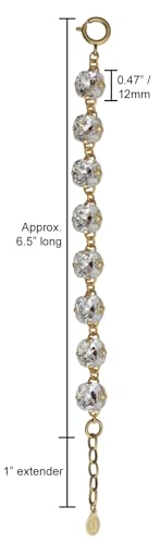 Goldtone 12mm Crystal Round Bracelet, Clear Crystal 1696G2