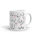 Cute Doodle Drawing Boobs Coffee Tea 11 Oz White Mug - Great Gifts for Mom, Girlfriends, Aunt, Grandmom, Women, Ladies