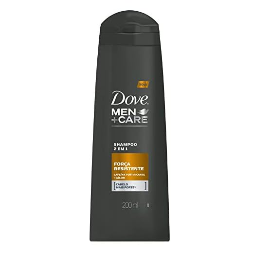 Dove Shampoo Cafeína Fortificante e Cálcio Men+Care Força Resistente 200ml, Branco