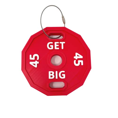 Get Big Bodybuilding Red Gym Bag or Backpack Charm - Perfect for Weightlifters - Made in The USA! (Red) (Get Big)