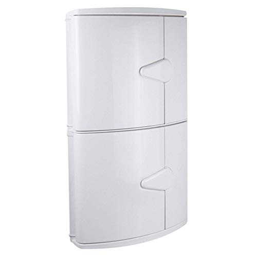 Image of BRANCO Double Door Corner Wall Mounted Multipurpose Bathroom Cabinet with Double Door Shelf Organizer (Ivory)