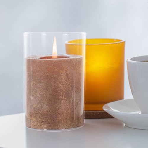 HOLIDYOYO 2pcs Candle Cup Candle Holder Lamp Shade Candle Holders Home Candle Holder Decorative Candle Cover Clear Candle Holder Candle Supply Ornaments High Borosilicate Glass