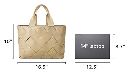 Image of BOSTANTEN Woven Tote Bag for Women Top Handle Purses and Handbags Shoulder Crossbody Purse With Zipper