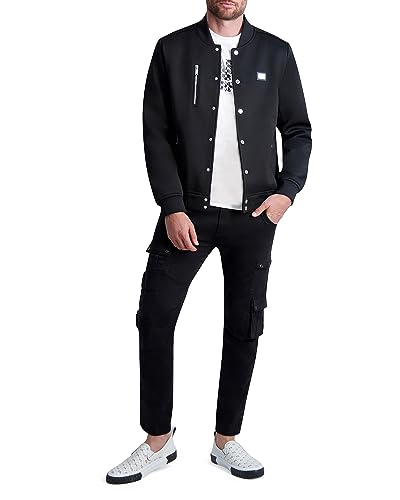 KARL LAGERFELD Men's Textured Bomber Jacket