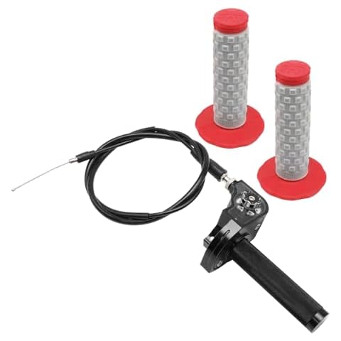 YWLUWEI Throttle Grip Motorcycle 7/8" 22mm CNC Aluminum Quick Twister with Throttle Cable and Handlebar Grip for CRF50 KLX SSR TTR 110 125 150 200 250cc Dirt Pit Bike ATV Mini Bike (Black) Cover