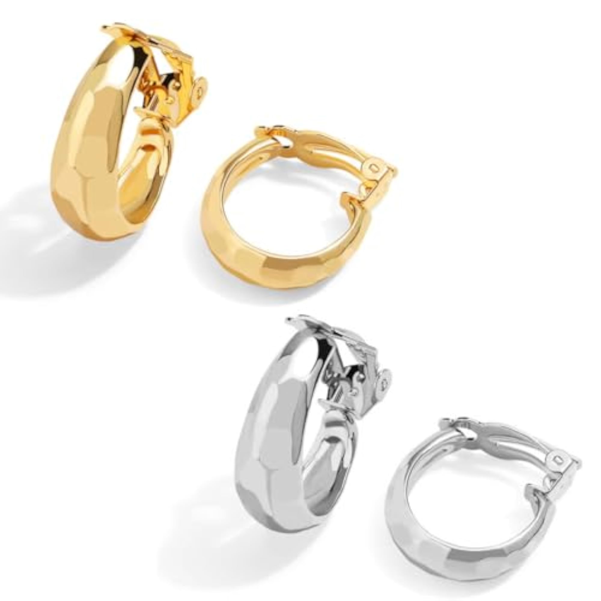 Women's Gold Clip-On Earrings, Hypoallergenic Elegant Accessories
