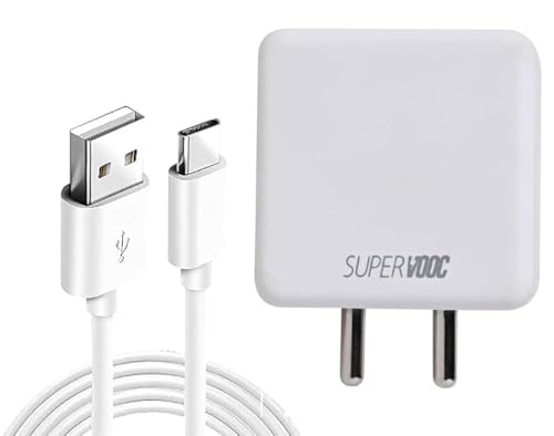 Image of Fast Charging Adaptor and USB to Type C Cable Combo Compatible with Realme, Samsung, OnePlus, Tecno, Oppo, Infinix, Lava, Motorola, Mobiles, Dash, Warp, Vooc, Supervooc All Protocols Supported -FT-RED